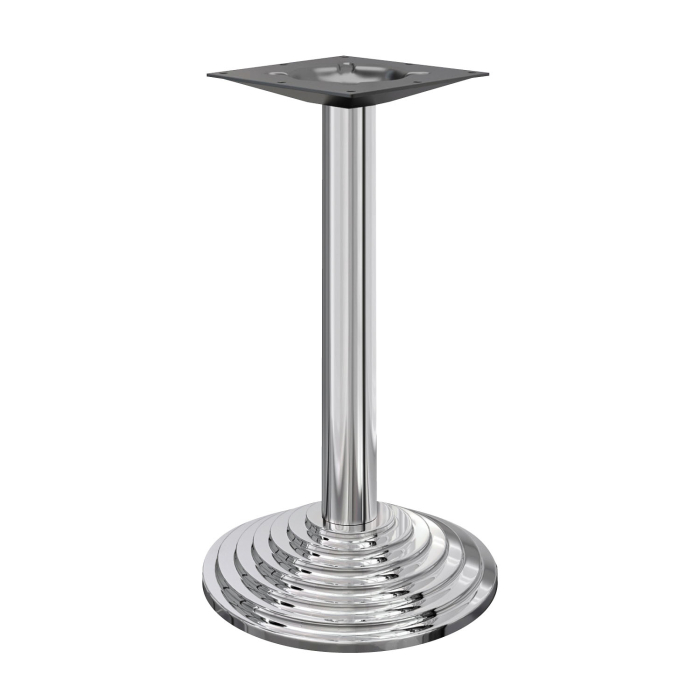 PYRAMIDE | Estructura de mesa de bar Bistro | Acero inoxidable | Base: Ø 45 cm | Columna: 7,6 x 109 cm