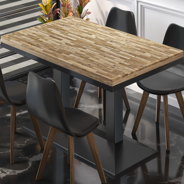 MPA | Bistro solid table | rectangular | 130 x 80 x 81 cm | oak / black MPA | Bistro solid table | rectangular | 130 x 80 x 81 cm | oak / black