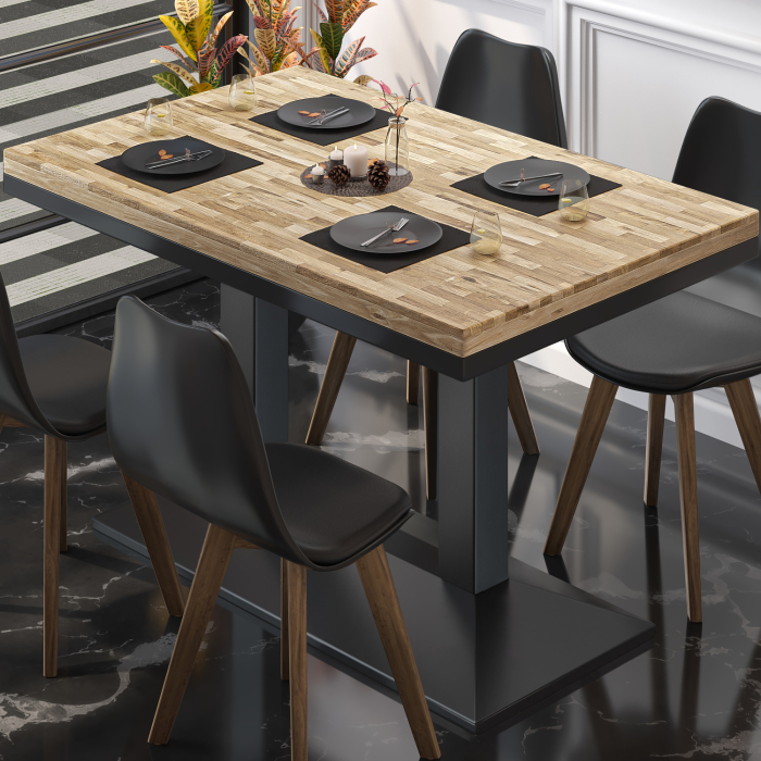 MPA | Bistro solid table | rectangular | 130 x 80 x 81 cm | oak / black MPA | Bistro solid table | rectangular | 130 x 80 x 81 cm | oak / black