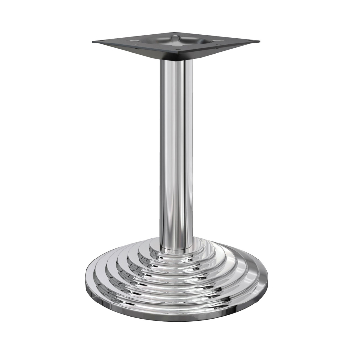 PYRAMIDE | Estructura mesa bistro | Acero inoxidable | Base:: Ø45cm | Columna: 7,6 x 76 cm