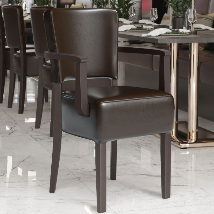 LUCA ARM | Bistrostuhl | Dunkelbraun | Leder LUCA ARM | Bistrostuhl | Dunkelbraun | Leder