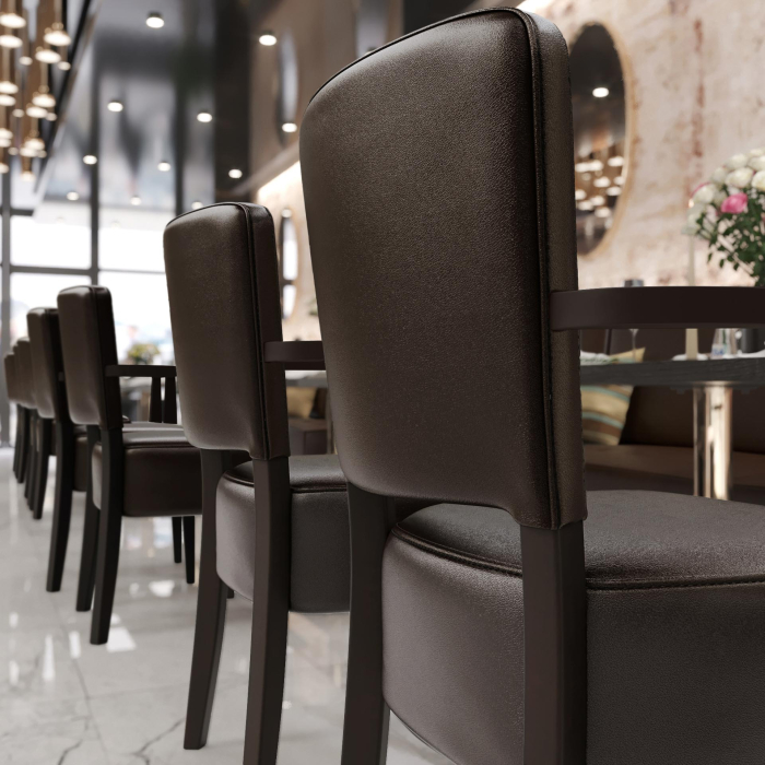 LUCA ARM | Bistrostuhl | Dunkelbraun | Leder LUCA ARM | Bistrostuhl | Dunkelbraun | Leder