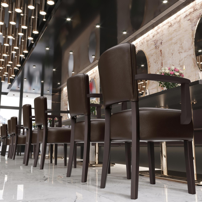 LUCA ARM | Bistrostuhl | Dunkelbraun | Leder LUCA ARM | Bistrostuhl | Dunkelbraun | Leder