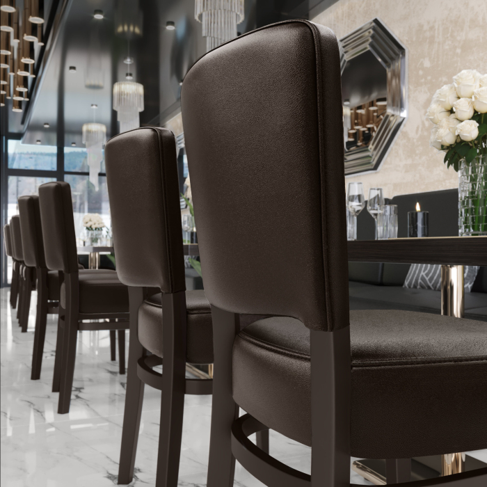 LUCA SMALL | Krzesło bistro | Ciemny brąz