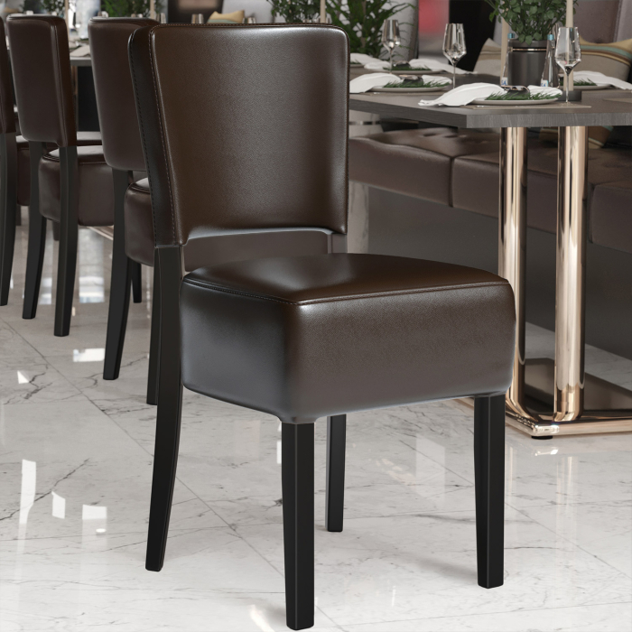 LUCA STEEL | Bistrostuhl | Dunkelbraun | Leder