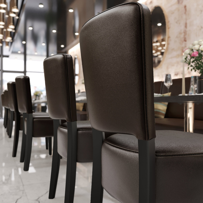 LUCA STEEL | Bistrostuhl | Dunkelbraun | Leder