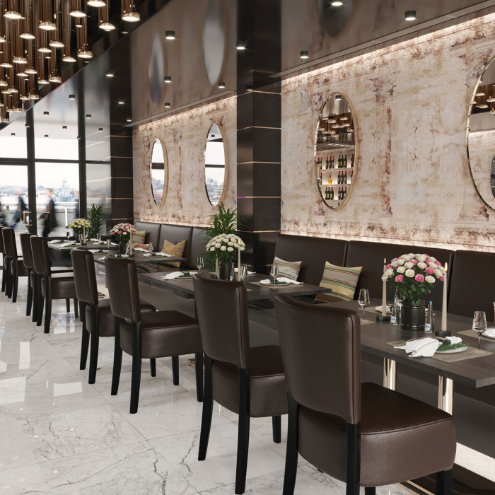 LUCA STEEL | Bistrostuhl | Dunkelbraun | Leder