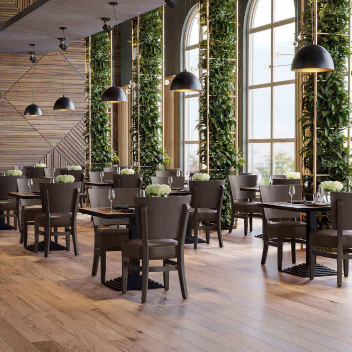 PETRO SMALL | Krzesło bistro | Ciemnobrązowy | Skóra