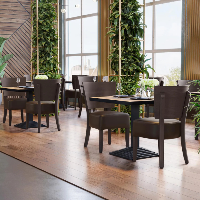 PETRO | Bistrostuhl | Dunkelbraun | Leder
