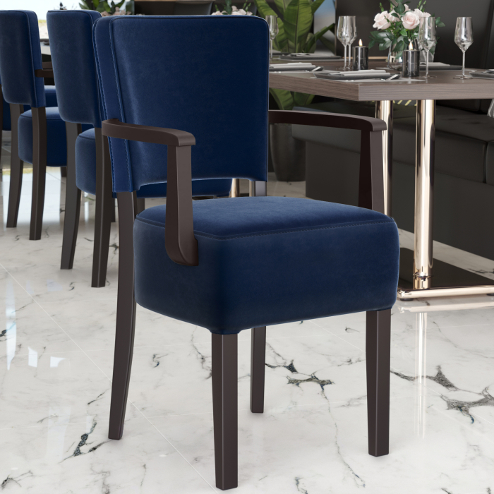 LUCA ARM | Bistro Samt Sedia | Blu