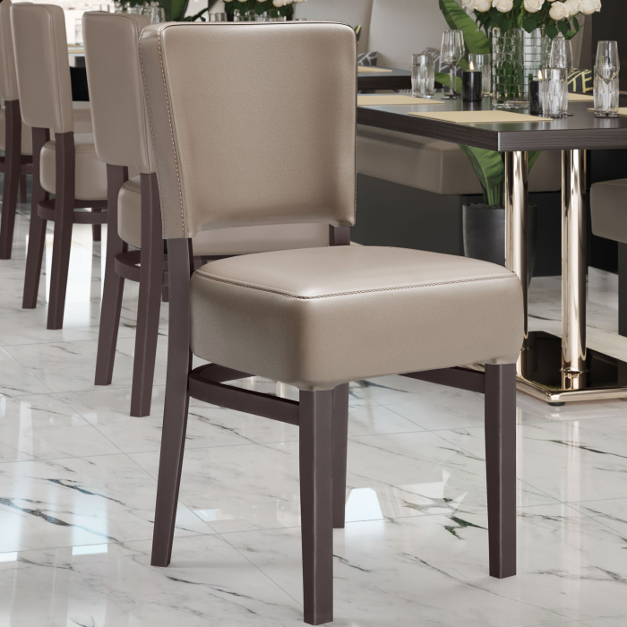 LUCA SMALL | bistrostol | taupe | læder LUCA SMALL | bistrostol | taupe | læder