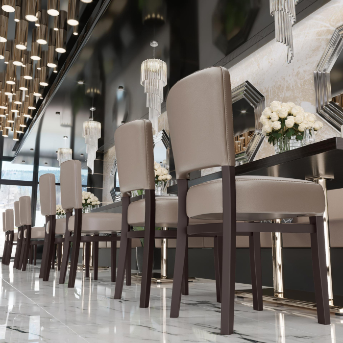 LUCA SMALL | bistrostol | taupe | læder LUCA SMALL | bistrostol | taupe | læder