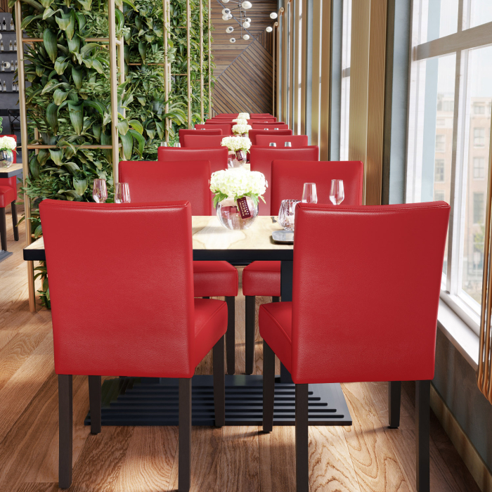 TAYLOR | Krzesło bistro | Czerwone | Skóra