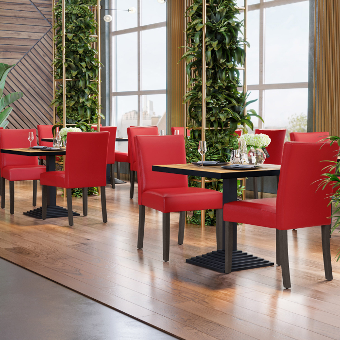 TAYLOR | Krzesło bistro | Czerwone | Skóra