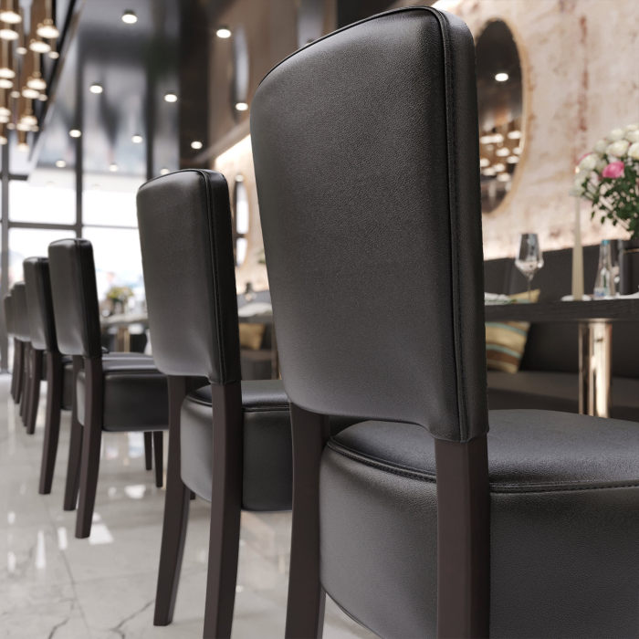 LUCA | Bistrostuhl | Schwarz | Leder