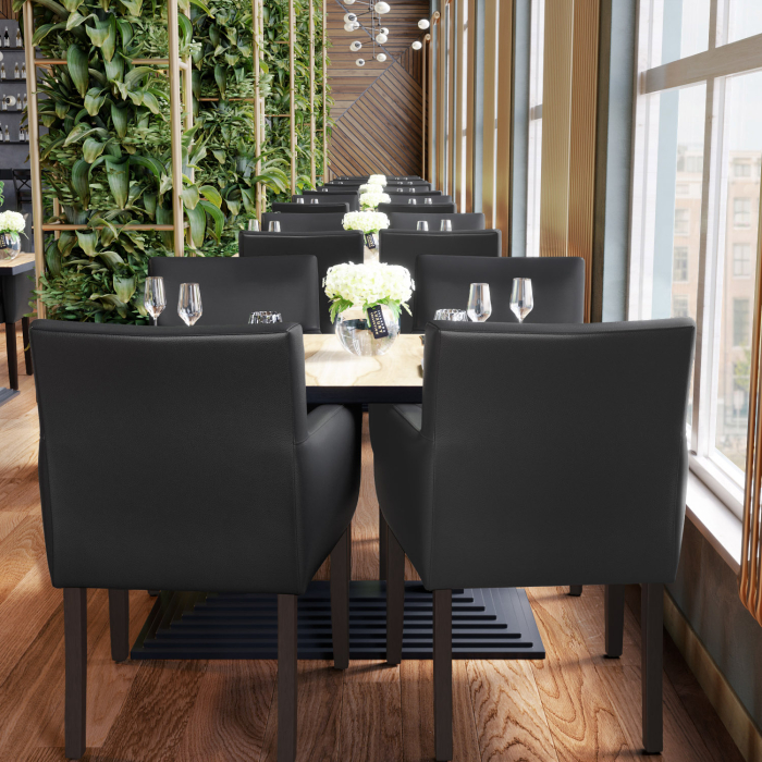 TAYLOR | Bistro stol | Svart | lær