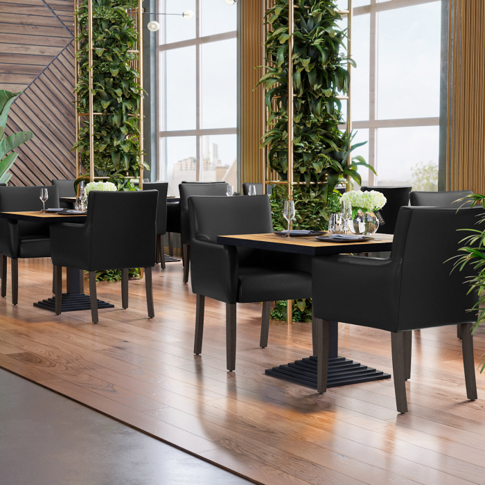 TAYLOR | Bistro stol | Svart | lær