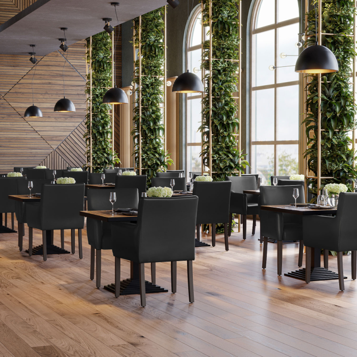 TAYLOR | Bistro stol | Svart | lær