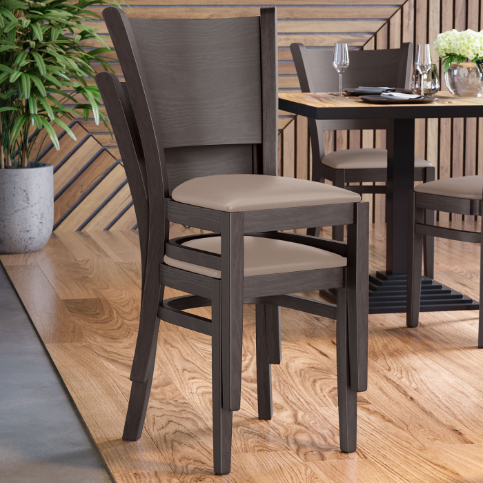 ARMANDO STACK | bistrostol | taupe | lær