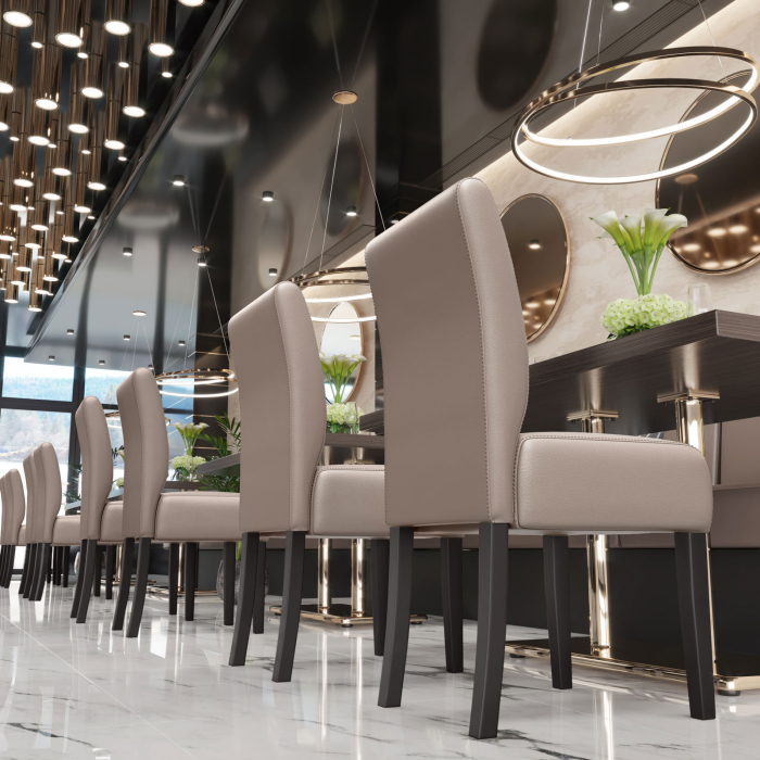 LEO BIG | Bistrostuhl | Taupe | Leder