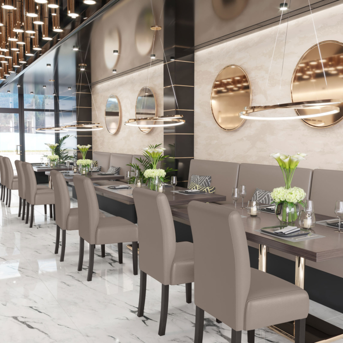 LEO BIG | Bistrostuhl | Taupe | Leder