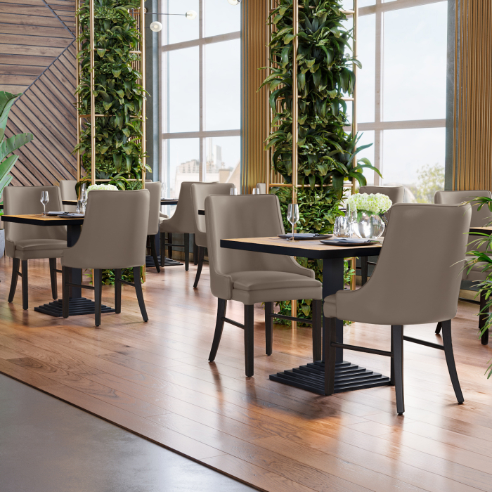 LOLA | Restaurantstol i skinn | taupe | lær
