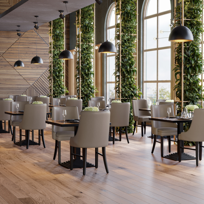 LOLA | Restaurantstol i skinn | taupe | lær