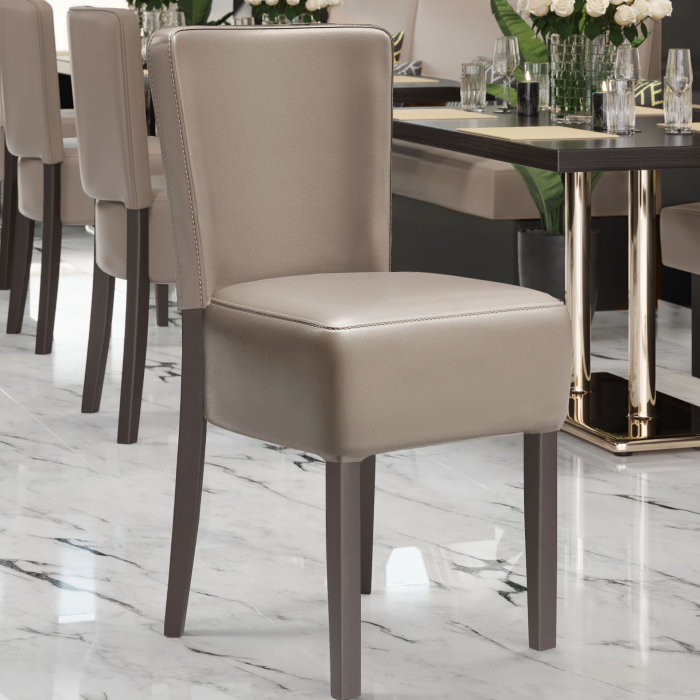 LUCA FULL | Sedia da ristorante in pelle | Taupe | Pelle LUCA FULL | Sedia da ristorante in pelle | Taupe | Pelle
