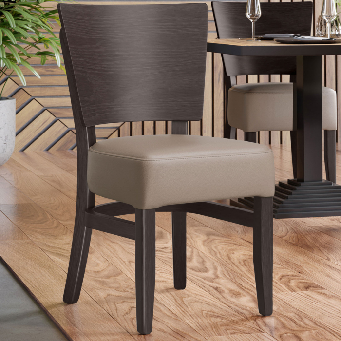 PETRO SMALL | Bistrostuhl | Taupe | Leder PETRO SMALL | Bistrostuhl | Taupe | Leder