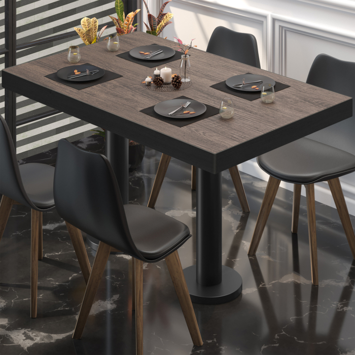 BML | Bistro dobbeltbord | 120x70x77cm | Rektangulær | Lys Wenge / Svart