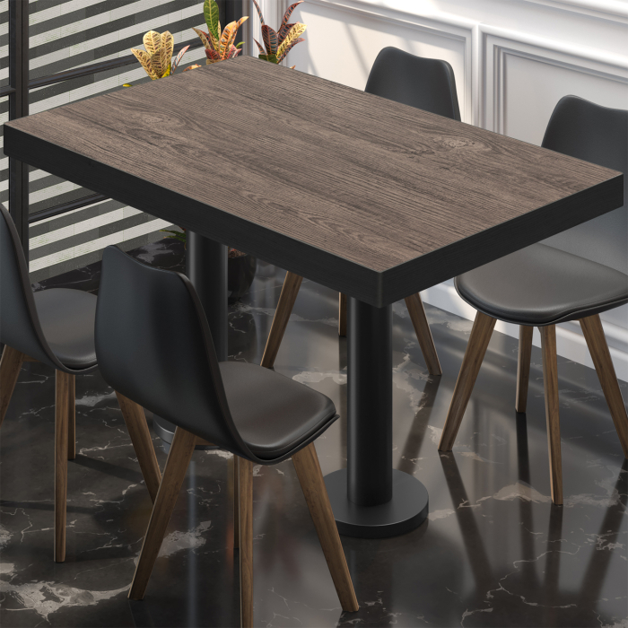 BML | Bistro dobbeltbord | 120x70x77cm | Rektangulær | Lys Wenge / Svart