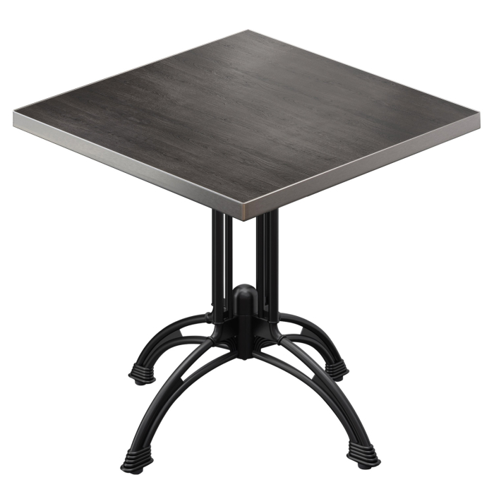 BMLG | Bistro Tisch | 70 x 70 x 75 cm | Quadratisch | Edelstahl Rand | Wenge / Schwarz BMLG | Bistro Tisch | 70 x 70 x 75 cm | Quadratisch | Edelstahl Rand | Wenge / Schwarz