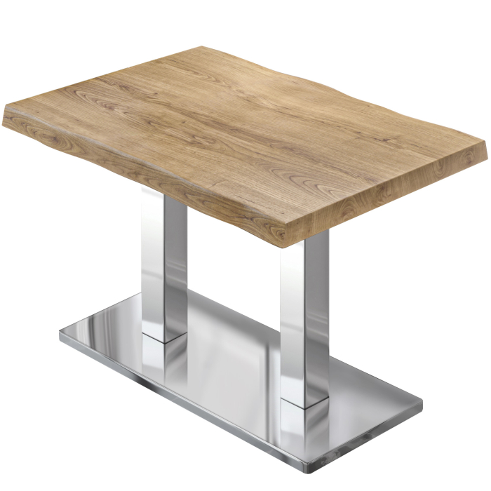 PMD | Table Bistro Arborée | Rectangulaire | 120 x 70 x 77 cm | Chêne / Acier inoxydable PMD | Table Bistro Arborée | Rectangulaire | 120 x 70 x 77 cm | Chêne / Acier inoxydable