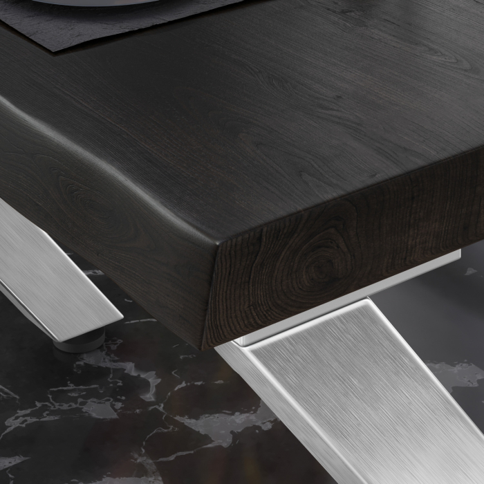 PJ | Bistrobord | 120x70xH78cm | Wenge-sort/rustfrit stål PJ | Bistrobord | 120x70xH78cm | Wenge-sort/rustfrit stål