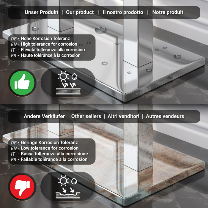PMD | Tavolo con bordo ad albero Bistro | rettangolare | 130 x 80 x 77 cm | noce / acciaio inox PMD | Tavolo con bordo ad albero Bistro | rettangolare | 130 x 80 x 77 cm | noce / acciaio inox