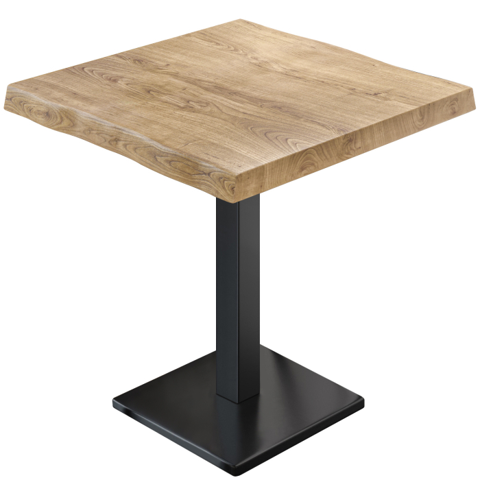 PMD | Bistro Baumkanten Tisch | Quadratisch | 70 x 70 x 77 cm | Eiche / Schwarz PMD | Bistro Baumkanten Tisch | Quadratisch | 70 x 70 x 77 cm | Eiche / Schwarz