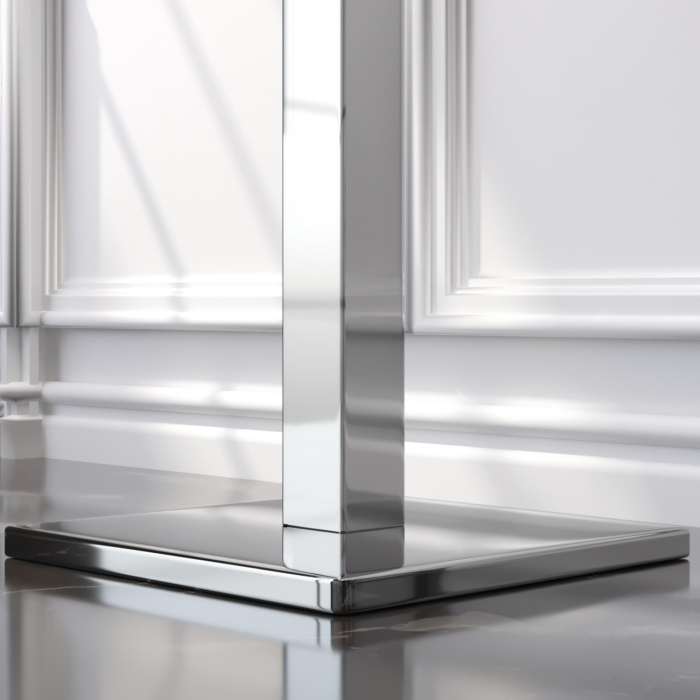PMD | Mesa Bistro Borde de Arbol | Cuadrada | 70 x 70 x 77 cm | Negro Wenge / Acero Inoxidable