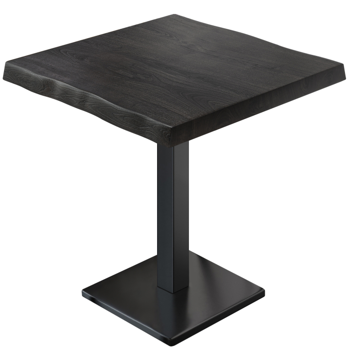 PMD | Bistro Baumkanten Tisch | Quadratisch | 70 x 70 x 77 cm | Wenge Schwarz / Schwarz PMD | Bistro Baumkanten Tisch | Quadratisch | 70 x 70 x 77 cm | Wenge Schwarz / Schwarz