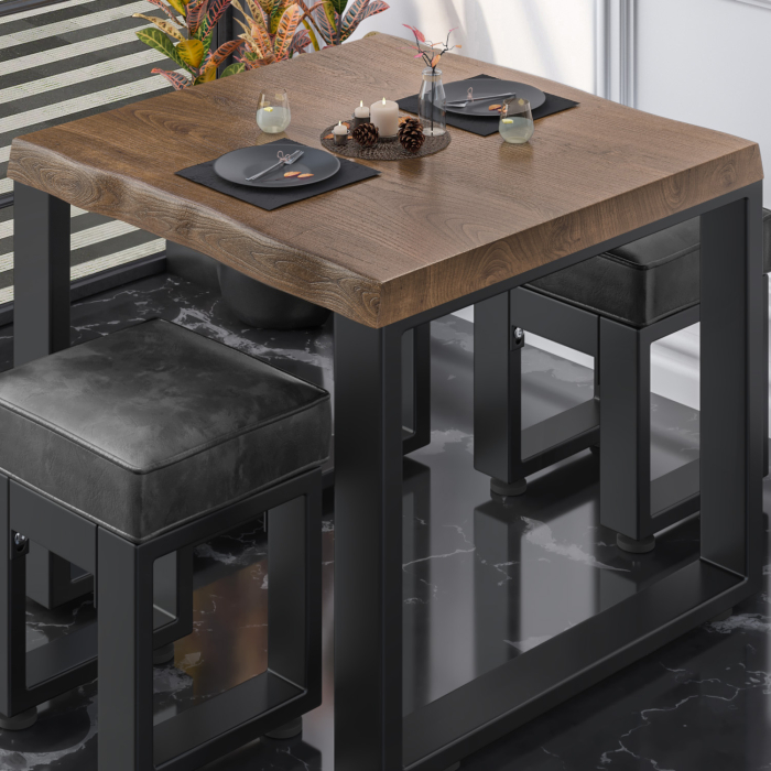 PM Bistrobord | 70x70xH78cm | Valnød/ Sort PM Bistrobord | 70x70xH78cm | Valnød/ Sort