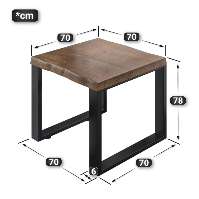 PM Bistrobord | 70x70xH78cm | Valnød/ Sort PM Bistrobord | 70x70xH78cm | Valnød/ Sort
