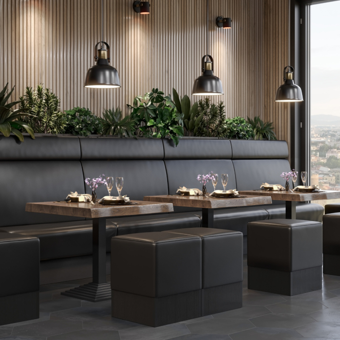 PPY | Table de bistrot à bord d'arbre | Carré | 70 x 70 x 81 cm | Noyer / Noir PPY | Table de bistrot à bord d'arbre | Carré | 70 x 70 x 81 cm | Noyer / Noir