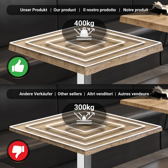 PMD | Table Bistro Arborée | Carrée | 80 x 80 x 77 cm | Chêne / Acier inoxydable PMD | Table Bistro Arborée | Carrée | 80 x 80 x 77 cm | Chêne / Acier inoxydable