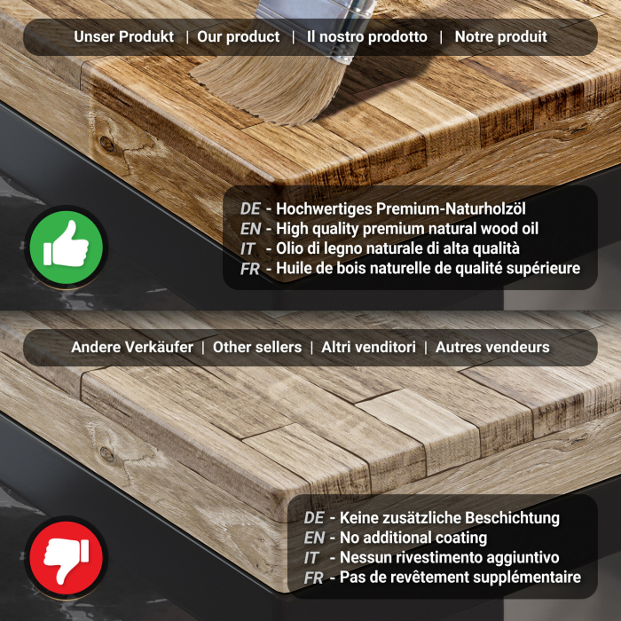 MM | Bistro massivt bord | rektangulärt | 130 x 80 x 77 cm | ek / svart MM | Bistro massivt bord | rektangulärt | 130 x 80 x 77 cm | ek / svart