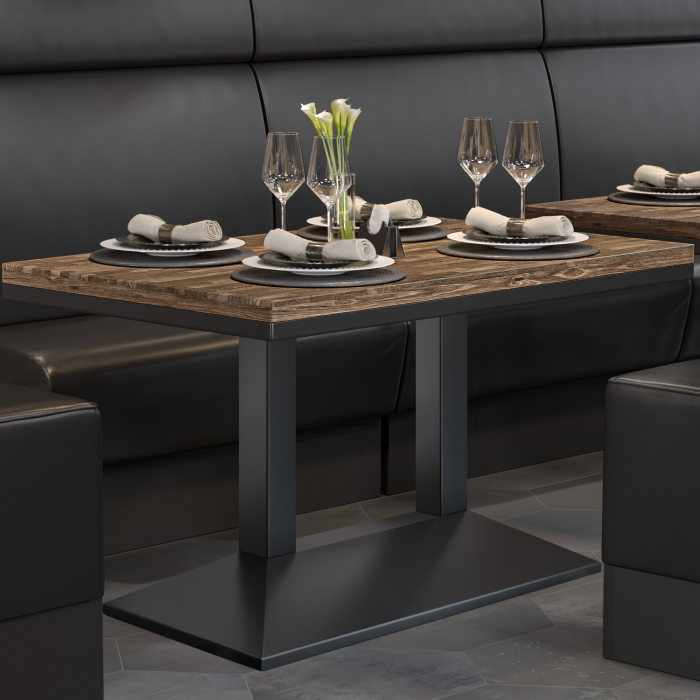 MPA | Bistro-pöytä | Suorakulmainen | 130 x 80 x 81 cm | Pähkinä / musta MPA | Bistro-pöytä | Suorakulmainen | 130 x 80 x 81 cm | Pähkinä / musta