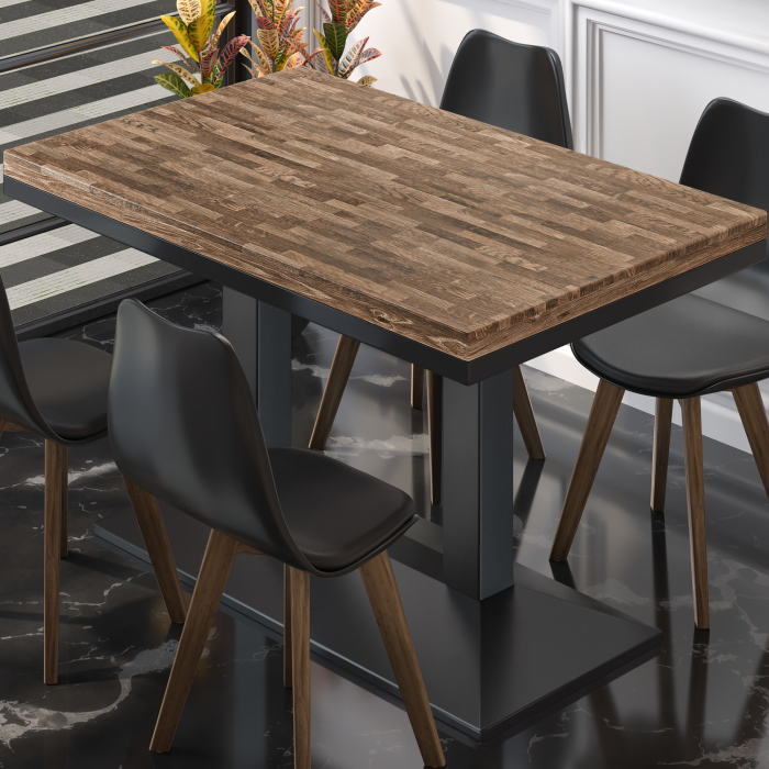 MPA | Bistro-pöytä | Suorakulmainen | 130 x 80 x 81 cm | Pähkinä / musta MPA | Bistro-pöytä | Suorakulmainen | 130 x 80 x 81 cm | Pähkinä / musta
