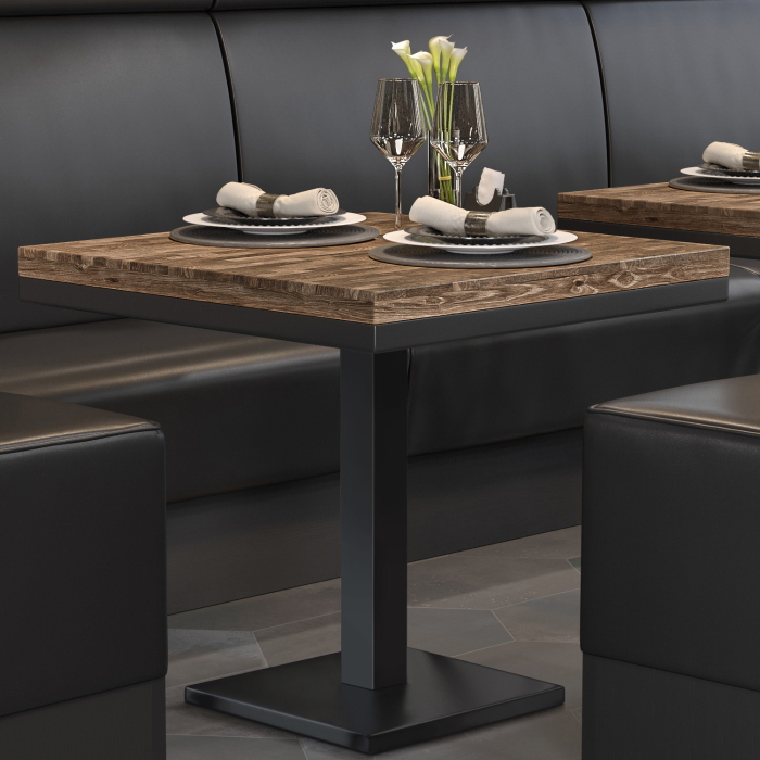 MM | Bistro solid bord | Firkantet | 60x60x77cm | Valnøtt/Sort MM | Bistro solid bord | Firkantet | 60x60x77cm | Valnøtt/Sort