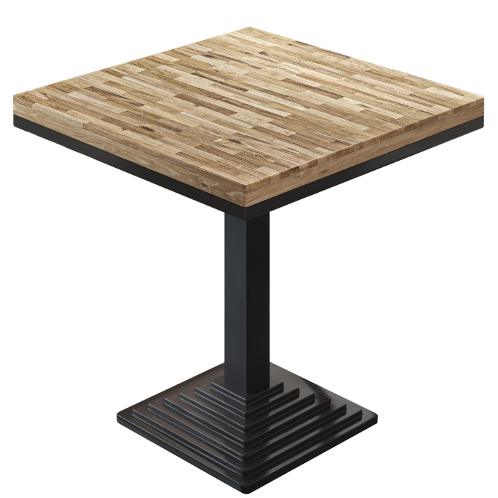 MPY | Solidny stół bistro | Kwadrat | 60 x 60 x 81 cm | Dąb / Czarny MPY | Solidny stół bistro | Kwadrat | 60 x 60 x 81 cm | Dąb / Czarny