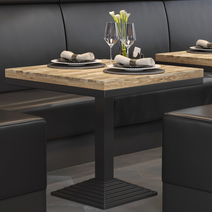 MPY | Solidny stół bistro | Kwadrat | 60 x 60 x 81 cm | Dąb / Czarny MPY | Solidny stół bistro | Kwadrat | 60 x 60 x 81 cm | Dąb / Czarny