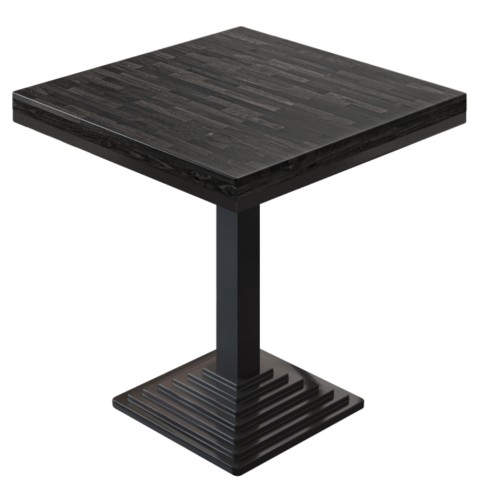 MPY | Table Bistro Massif | Carré | 60 x 60 x 81 cm | Wenge Noir / Noir MPY | Table Bistro Massif | Carré | 60 x 60 x 81 cm | Wenge Noir / Noir