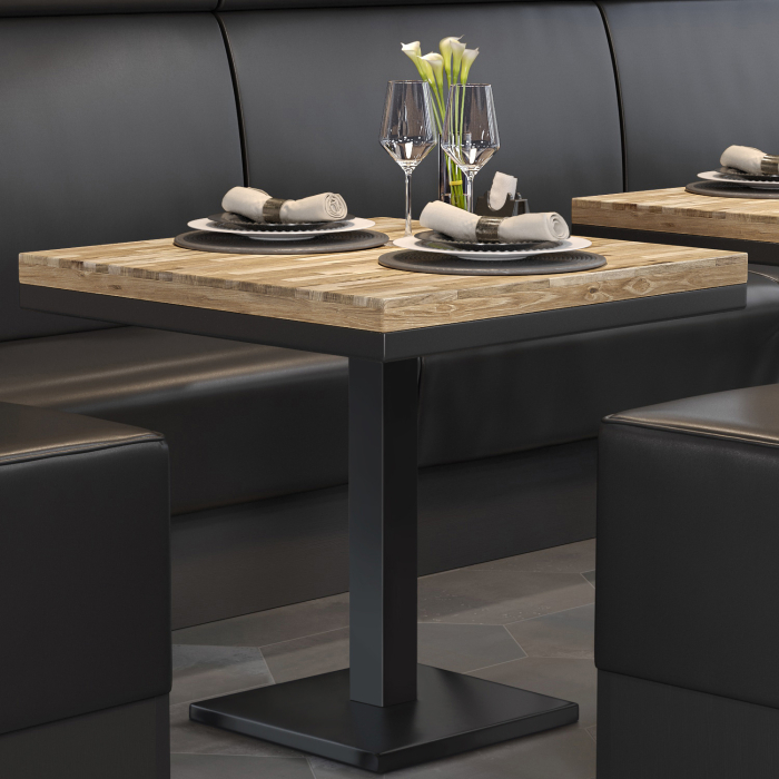 MM | Bistro Solid Bord | Kvadratiskt | 80 x 80 x 77 cm | Ek / Svart MM | Bistro Solid Bord | Kvadratiskt | 80 x 80 x 77 cm | Ek / Svart
